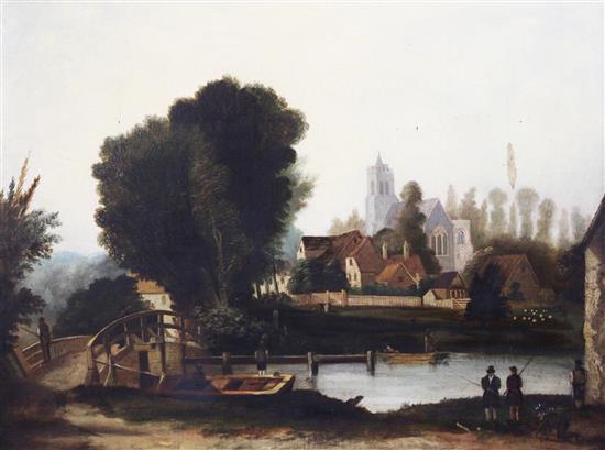 19th century English School Broabourn Bridge, 18 x 24in.